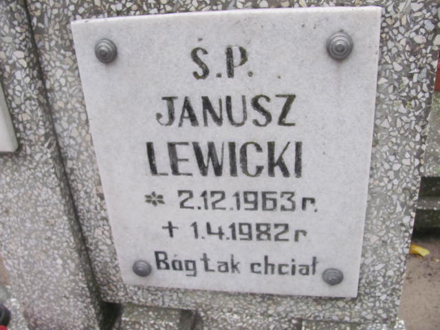 Janusz Lewicki 1963 Liszkowo - Grobonet - Wyszukiwarka osób pochowanych