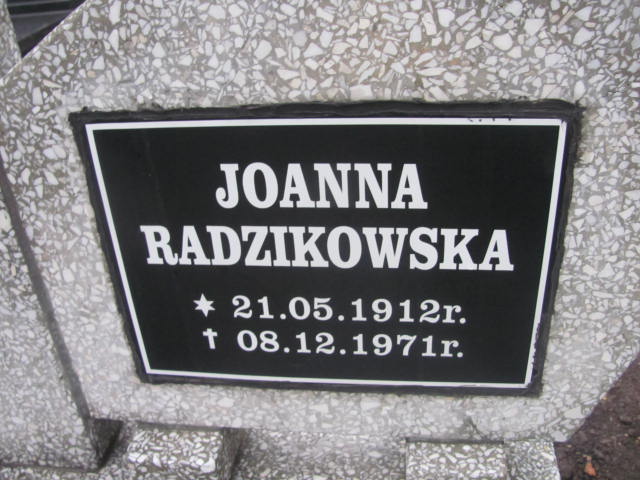 Joanna Radzikowska 1912 Liszkowo - Grobonet - Wyszukiwarka osób pochowanych